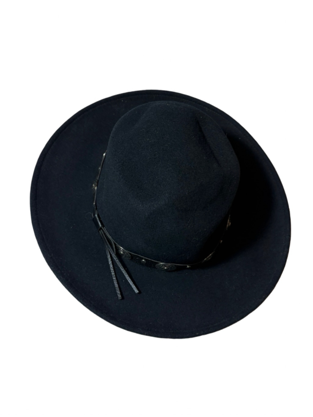 Renegade Headwear LiteFelt Black Wool Western Hat Small Concho Band Made in USA